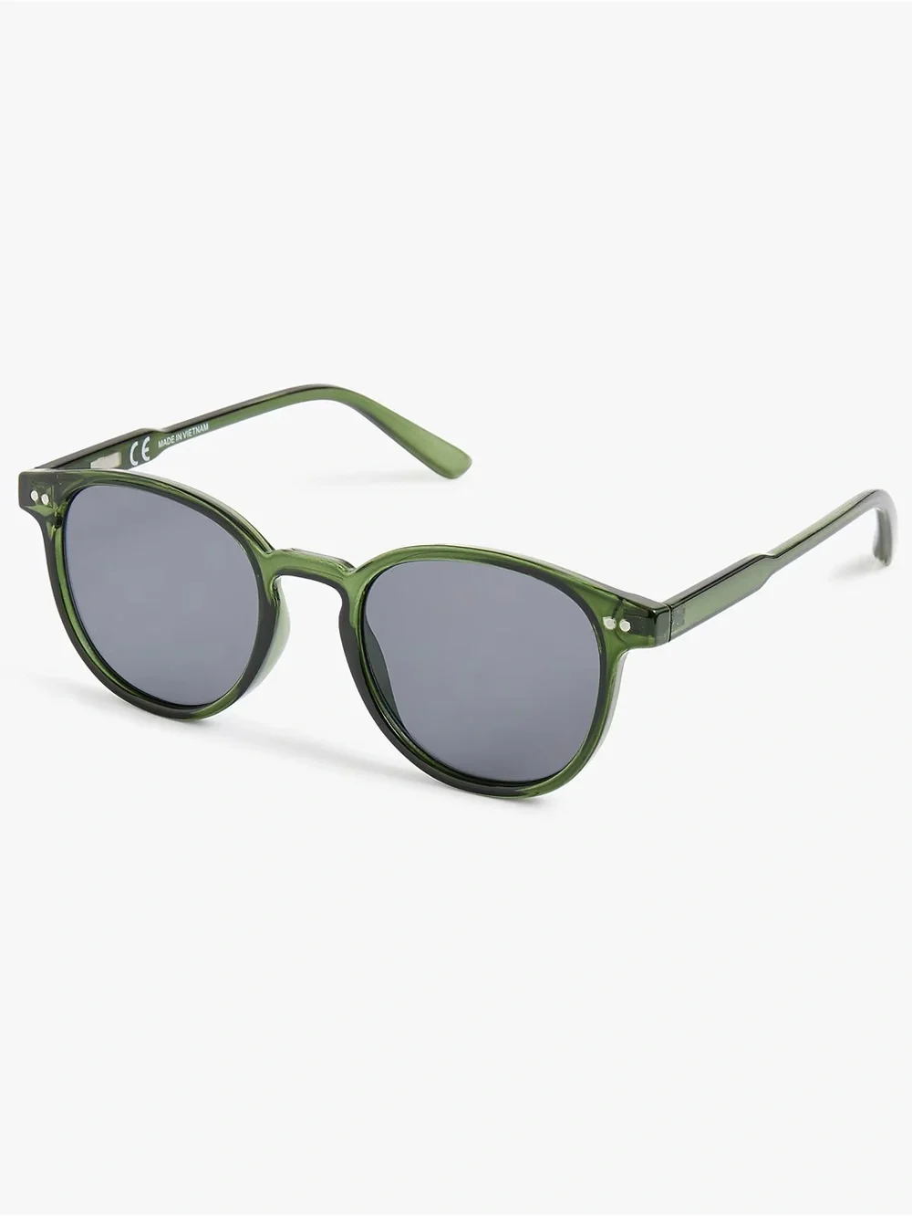 J.Crew Men’s Round Frame Sunglasses Olive Green Clear Acetate NWT